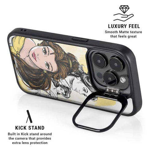 Disney Princess Belle Sketch iPhone 15 Pro Kickstand Case
